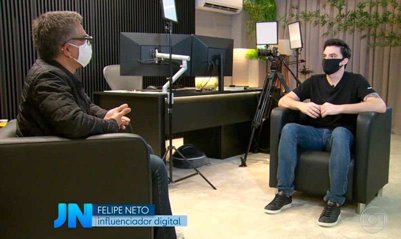 Entrevista de Felipe Neto ao Jornal Nacional (Foto: Reprodução / Instagram)