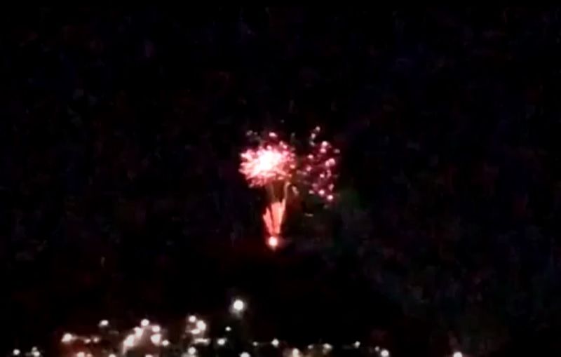 Foguetório no Bairro da Penha (Foto: Reprodução vídeo)