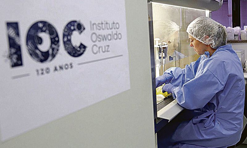 Laboratório da Fiocruz: paciente teria contraído vírus ao limpar um porco (Foto: Josué Damacena / IOC / Fiocruz)