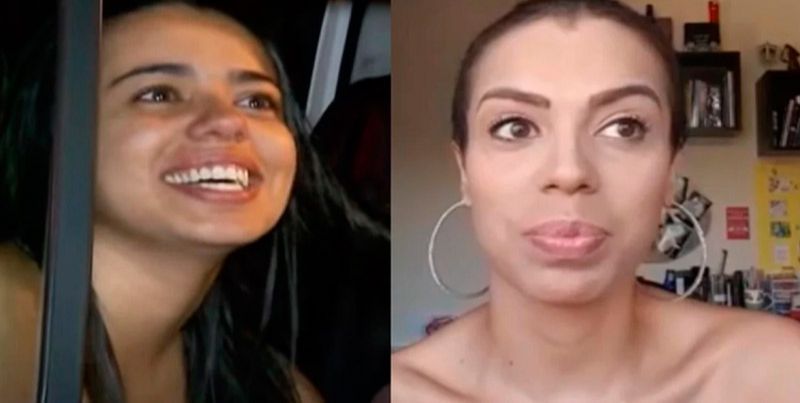 Stephany Rosa na época da prisão e em um vídeo divulgado neste ano (Foto: Reprodução / Youtube)
