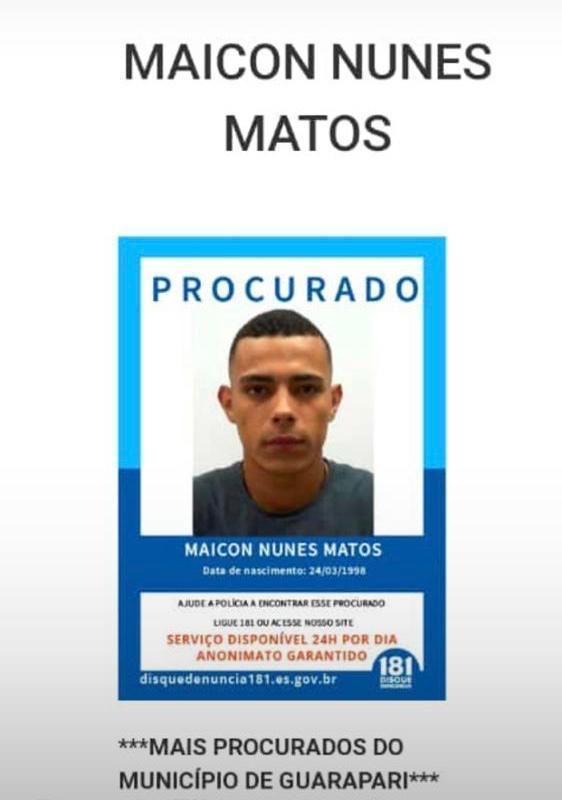 Maicon estava na lista de procurados da Sesp (Foto: Divulgação/ PCES)