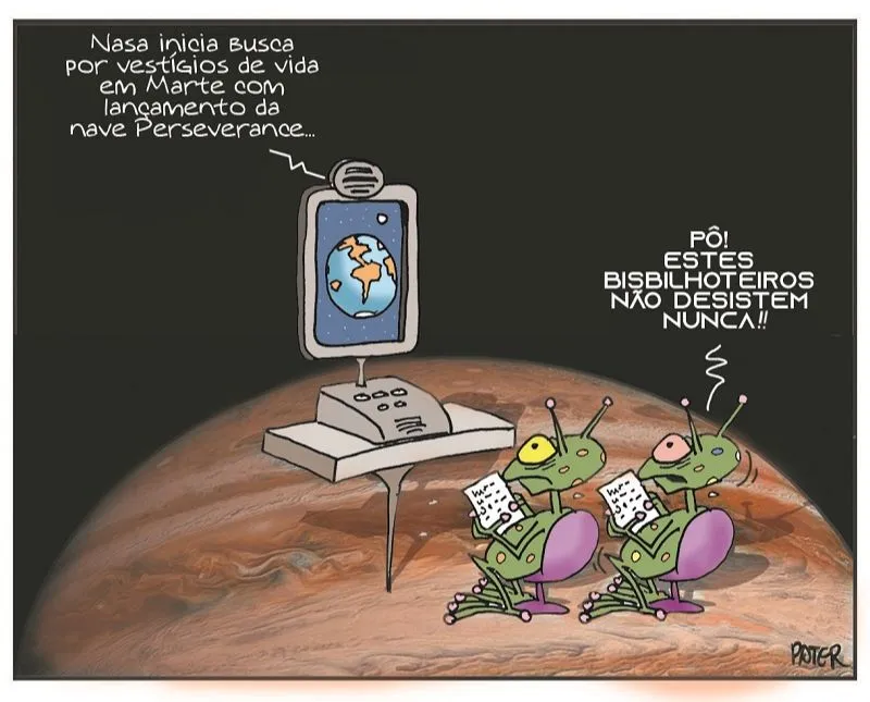 Imagem ilustrativa da imagem Marte é o tema da charge do Pater deste sábado