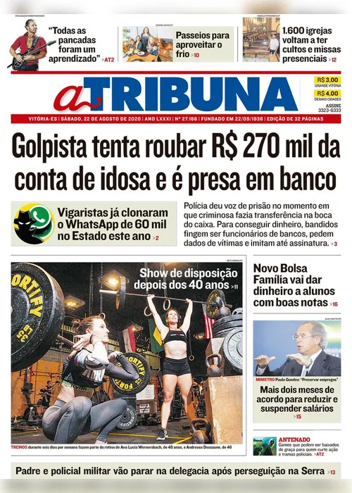 Imagem ilustrativa da imagem Confira os destaques do Jornal A Tribuna deste sábado