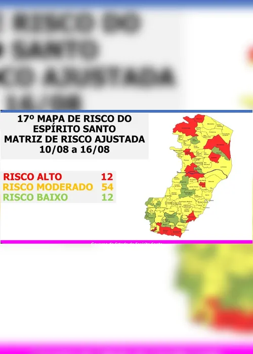 Imagem ilustrativa da imagem São Mateus e mais quatro cidades entram para risco alto em novo mapa de risco