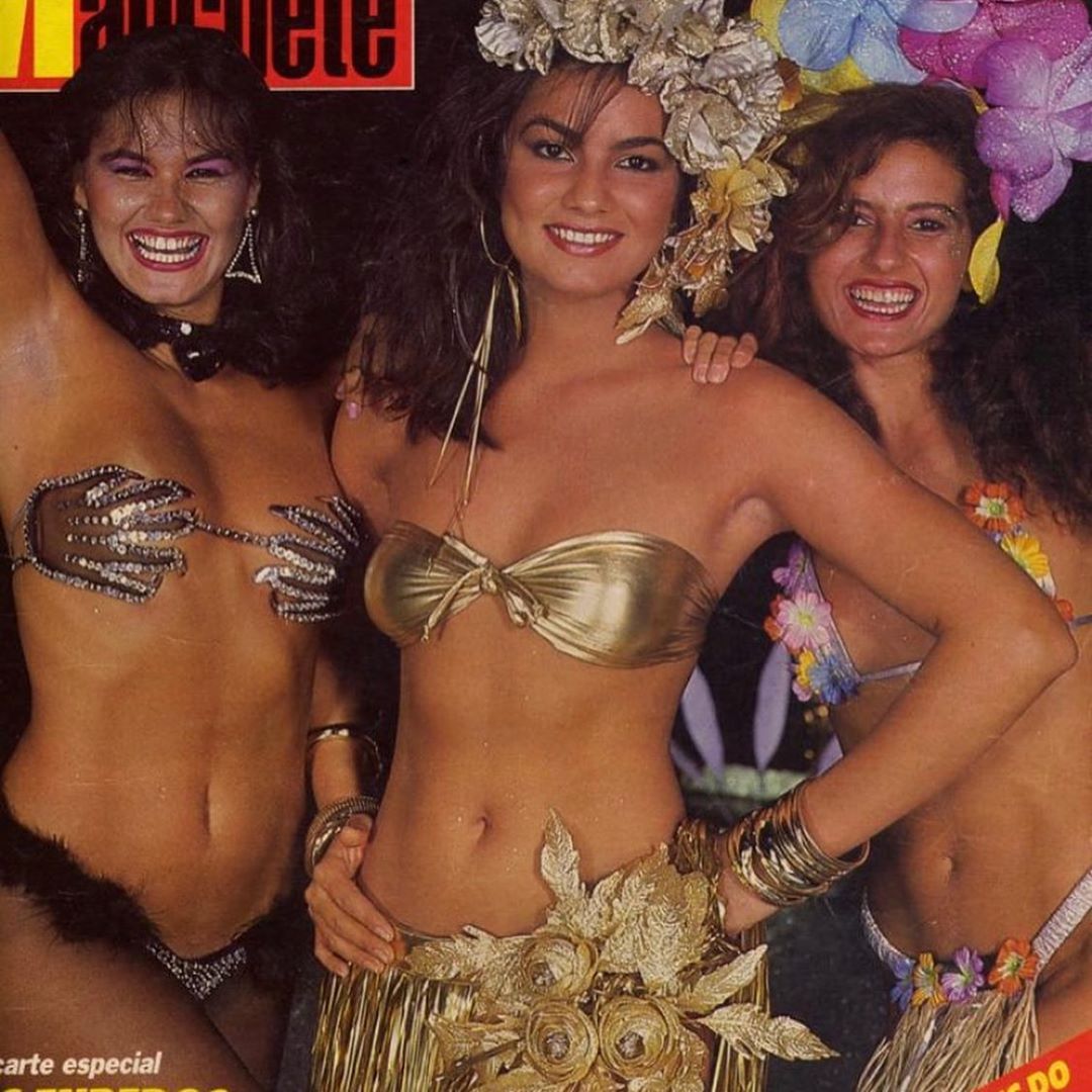 Adriana foi capa de revista nos anos 80 com Luiza Brunet e outras modelos (Foto: Instagram)