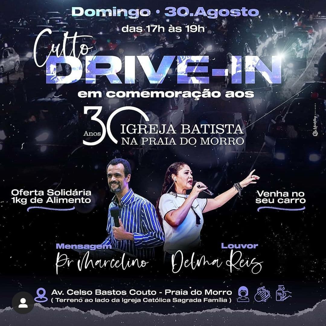 O culto será o primeiro evento na modalidade drive-in de Guarapari (Foto: Divulgação/Igreja Batista na Praia do Morro)