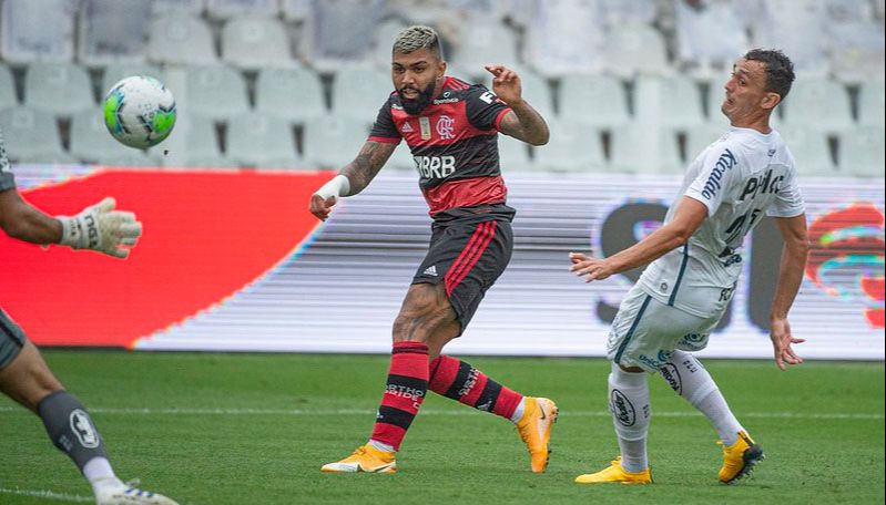 Gabigol marcou o gol que decidiu a partida (Foto: Reprodução / Flamengo)
