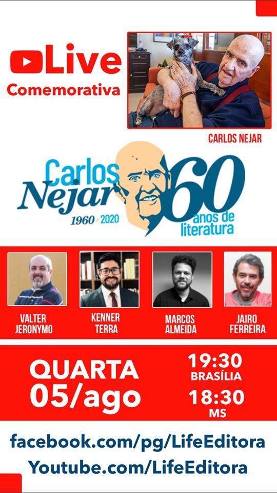 Live em comemoração aos 60 anos de carreira de Carlos Nejar (Foto: Divulgação Life Editora)