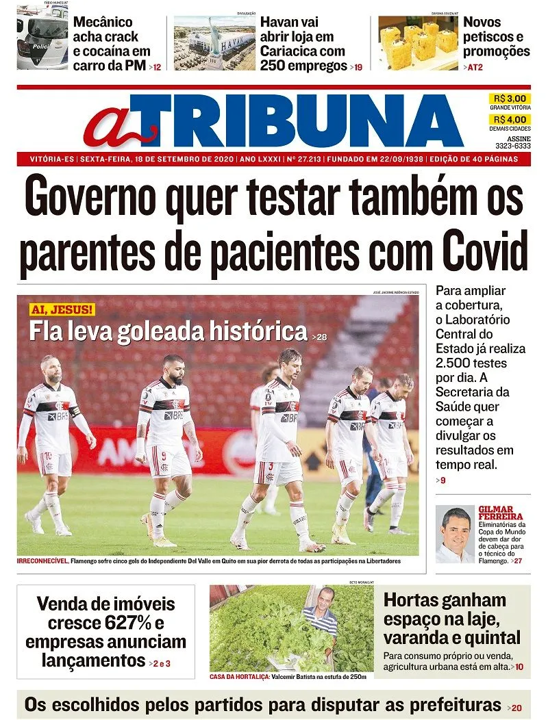 Imagem ilustrativa da imagem Clique aqui e veja os destaques do jornal A Tribuna desta sexta