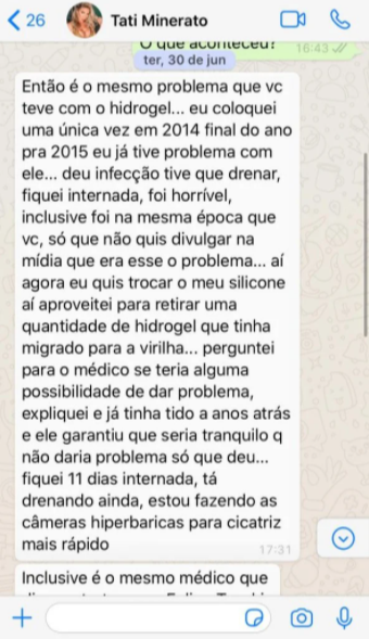 (Foto: Reprodução/WhatsApp/Metrópoles)
