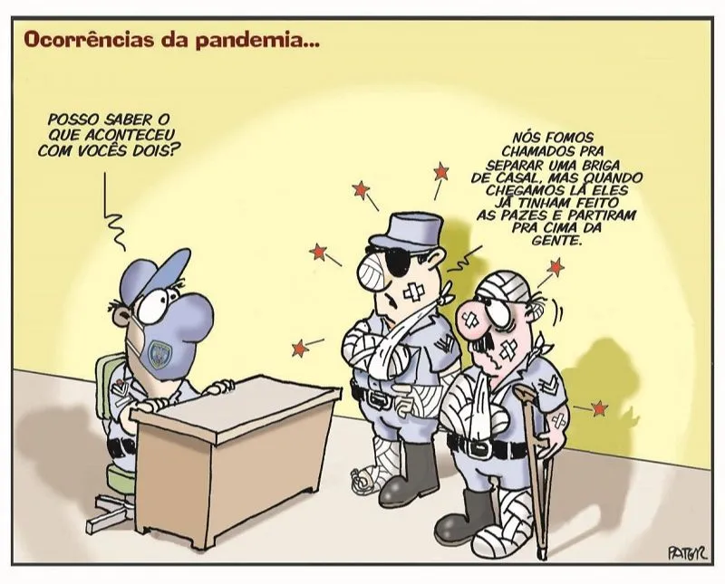 Imagem ilustrativa da imagem Charge do Dia: Ocorrências da pandemia