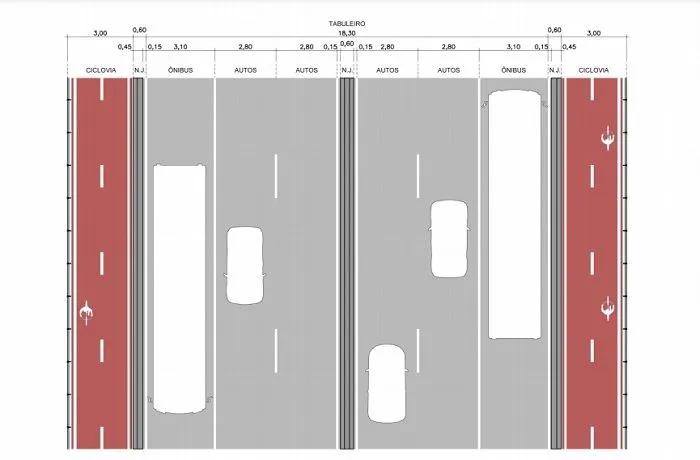 Imagem ilustrativa da imagem Terceira Ponte vai ter faixa exclusiva para ônibus após obras de ampliação