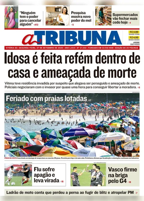 Imagem ilustrativa da imagem Confira os destaques do Jornal A Tribuna desta segunda