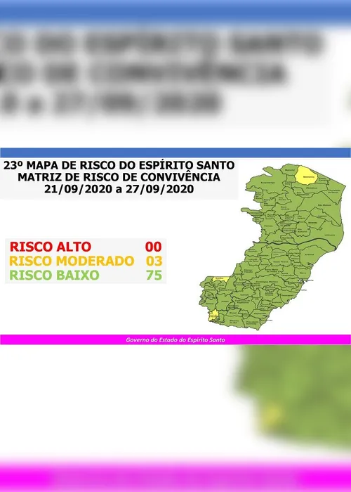 Imagem ilustrativa da imagem Covid | Apenas 3 cidades em risco moderado no Estado