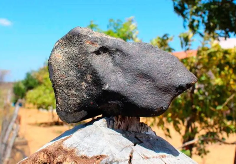 Um dos meteoritos que foi encontrado em Pernambuco