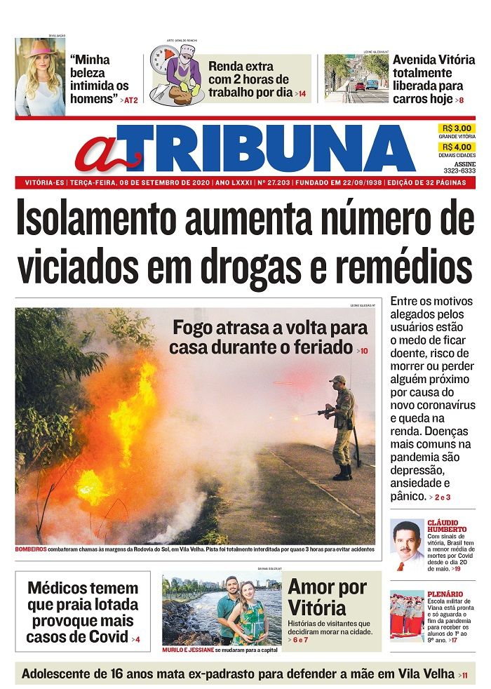 Destaques do jornal A Tribuna (Foto: Reprodução A Tribuna)
