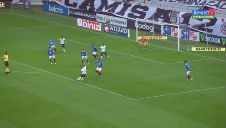 Com o resultado, o Corinthians pulou para a 11ª colocação, com 12 pontos (Foto: Reprodução/ SporTV/ Premiere)