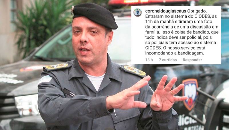 Douglas Caus com a reprodução da postagem (Arquivo AT)