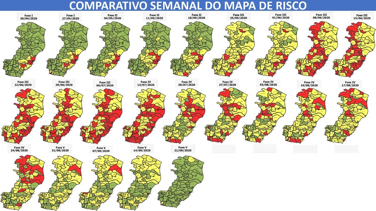 Histórico do mapa de risco (Foto: Divulgação / Governo do Estado)
