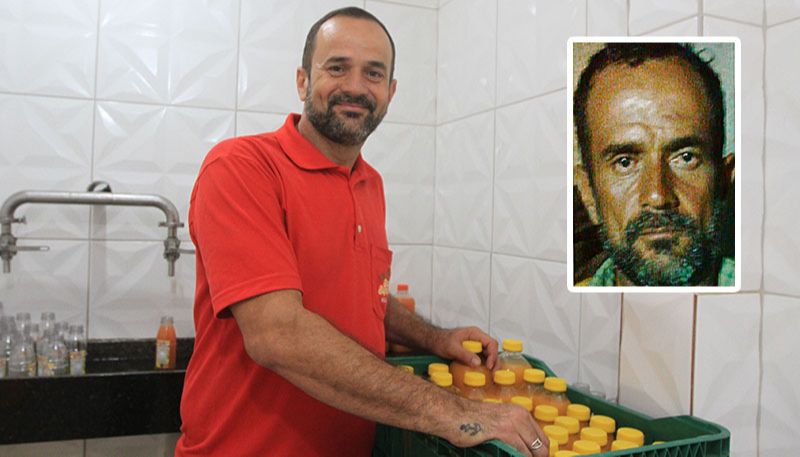 Arnaldo Alves, de 43 anos, hoje e quando estava no vício (destaque) (Foto: Kadidja Fernandes / AT e Acervo Pessoal)