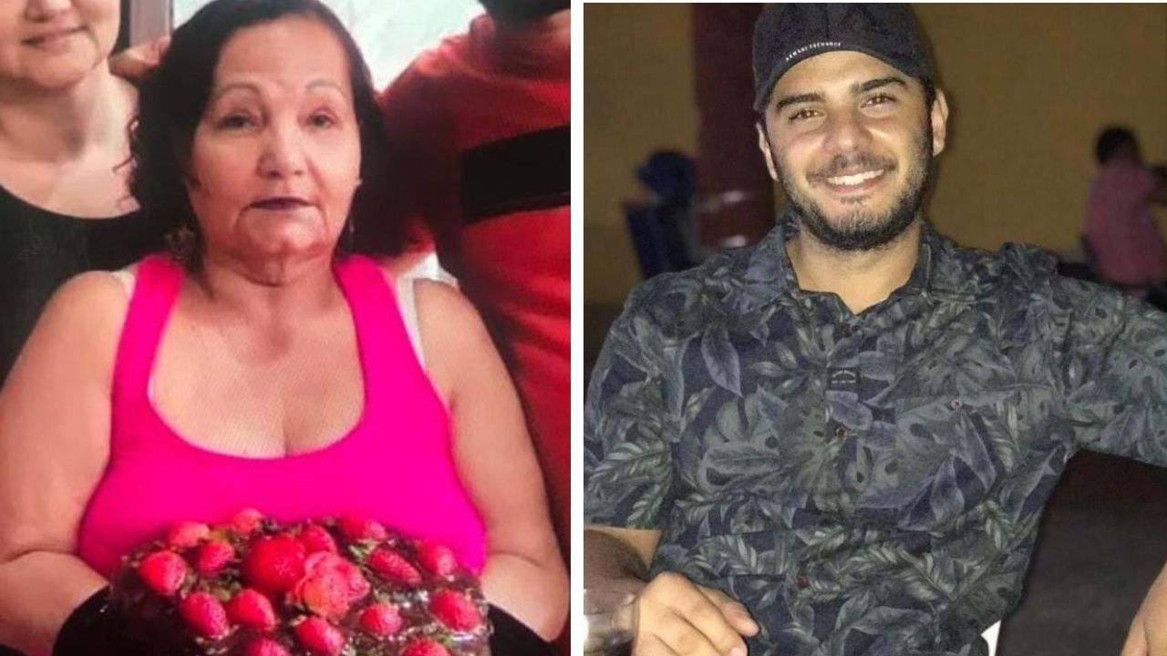 A dona de casa Maria da Penha Pissinatti e o neto Felipe Chieppe Pissinatti (Foto: Acervo familiar)