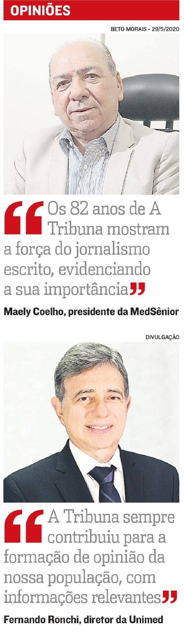 Opiniões (Foto: Reprodução jornal A Tribuna)