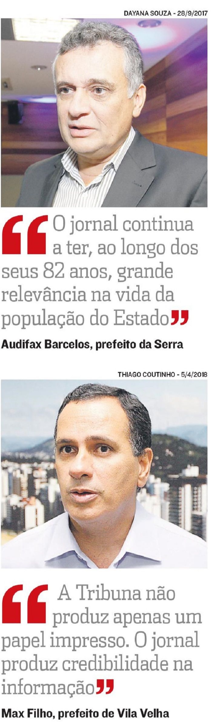 Opiniões (Foto: Reprodução jornal A Tribuna)
