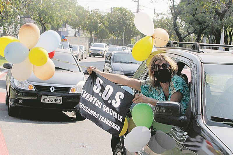 Protesto pela volta de shows e eventos de médio e grande porte no Estado. (Foto: Fábio Nunes/AT)