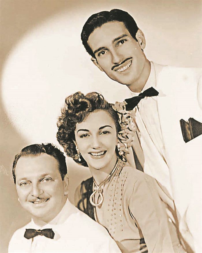 Trio de ouro. Raul Sampaio foi para o Rio de Janeiro no ano de 1948 e começou a brilhar na década de 1950, como integrante do Trio de Ouro, ao lado de Herivelto Martins e Lourdinha Bittencourt. (Foto: Acervo pessoal)