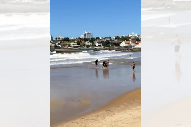 Turista mineiro morre após se afogar em praia de Guarapari (Foto: Reprodução/vídeo)