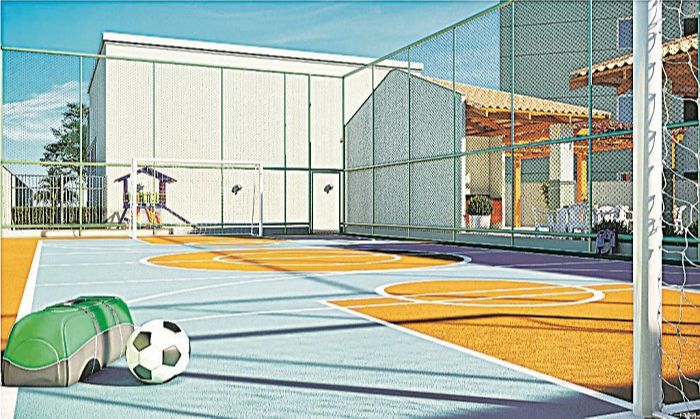 O Villa do Mestre Residencial conta com quadra recreativa entre as suas opções de lazer e prática de esportes (Foto: Divulgação/ De Martin Construtora)