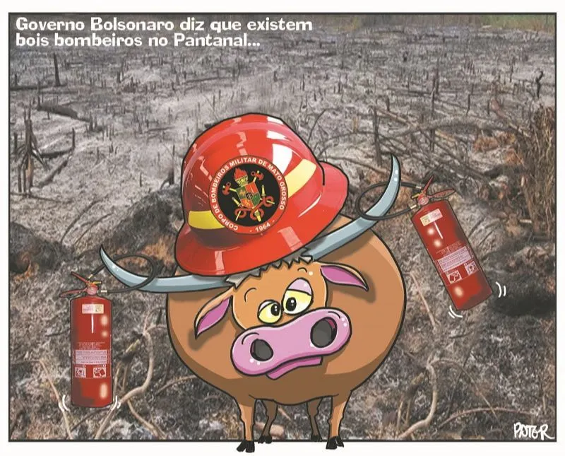Imagem ilustrativa da imagem Charge do Dia: Boi bombeiro