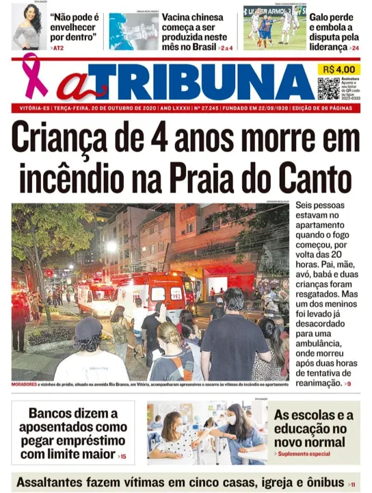 Imagem ilustrativa da imagem Clique aqui e veja os destaques do jornal A Tribuna desta terça