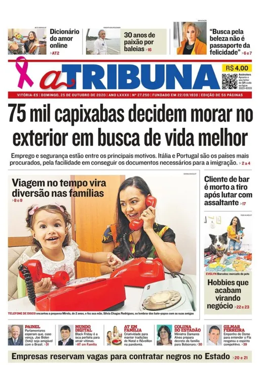 Imagem ilustrativa da imagem Clique aqui e confira os destaques do jornal A Tribuna deste domingo