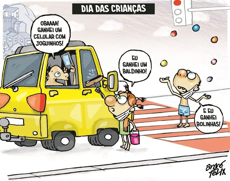 Imagem ilustrativa da imagem Dia das Crianças é o tema da charge desta segunda