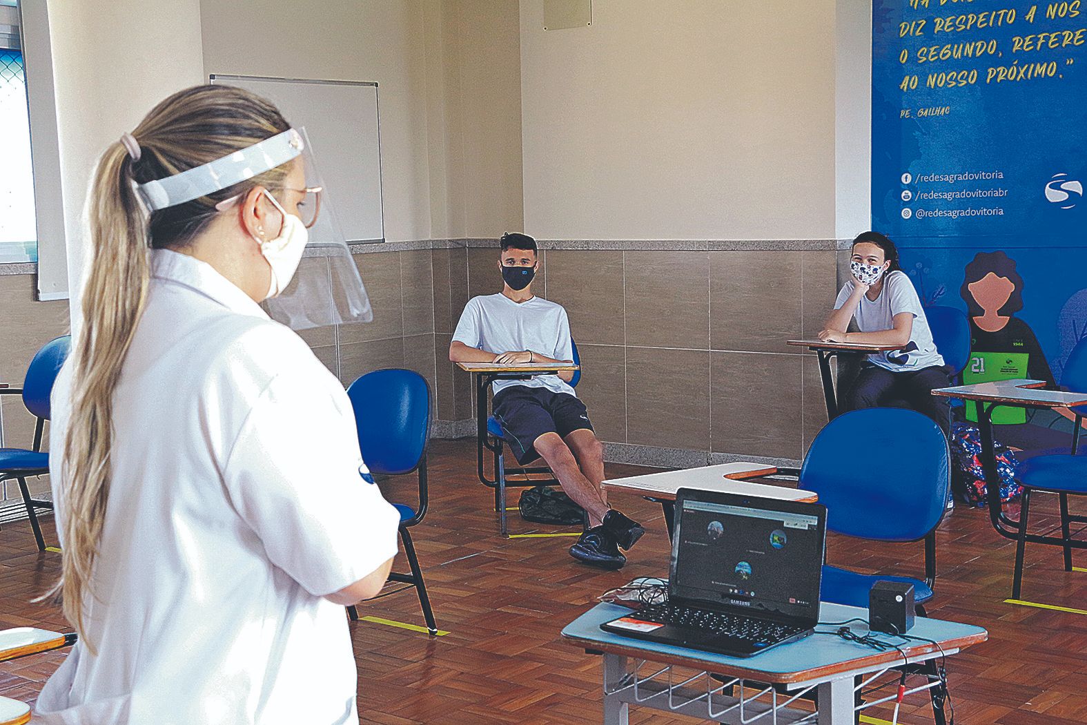 As aulas presenciais seguem todos os protocolos para garantir a segurança de alunos e colaboradores