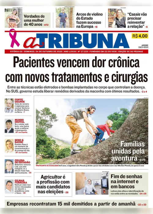 Imagem ilustrativa da imagem Clique aqui e confira os destaques do jornal A Tribuna deste domingo