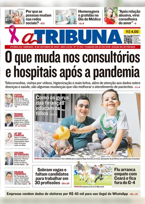 Imagem ilustrativa da imagem Confira os destaques do Jornal A Tribuna deste domingo