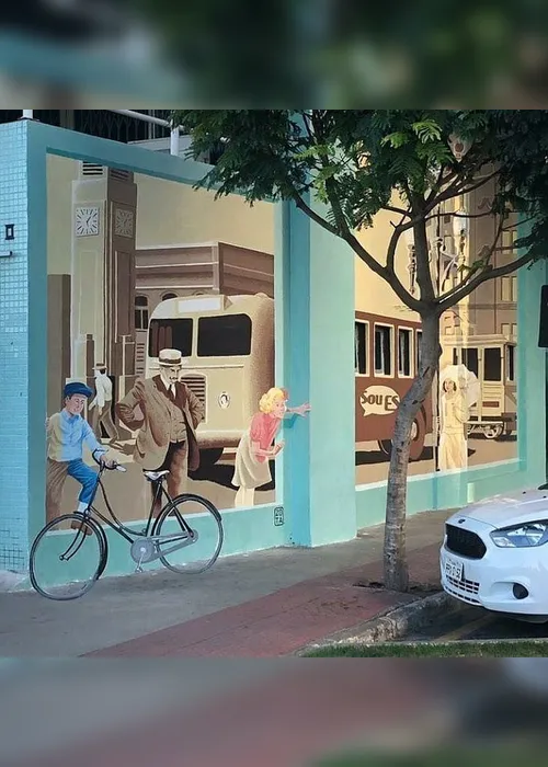 Imagem ilustrativa da imagem Pintura de onça gigante 3D transforma prédio no centro de Vitória