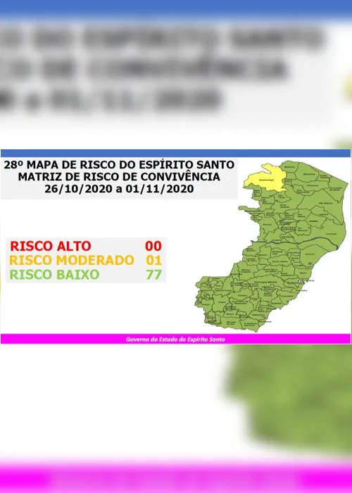 Imagem ilustrativa da imagem Apenas uma cidade do Estado está em risco moderado