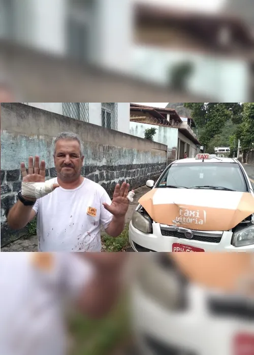 Imagem ilustrativa da imagem Taxista fica ferido e bate com carro ao lutar com assaltante em Vitória