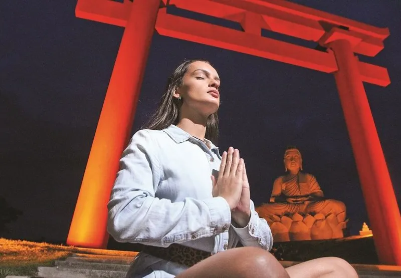 Tâmara Soares, 26, gosta de fazer meditação: “Tenho ansiedade e esse lugar me acalma”