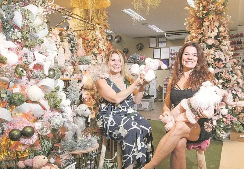 Luciana e Patricia Noronha exibem opções de decoração à venda na loja