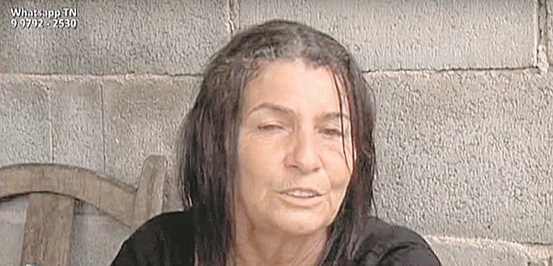 Cleuza Maria, avó da menina morta, ficou desolada: “Todo mundo pensava que ele era calmo” (Foto: Reprodução/ TV Tribuna)