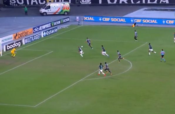 Partida entre Botafogo e Palmeiras (Foto: Reprodução/ SporTV/ Premiere)