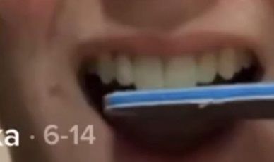Desafio de lixar o dente (Foto: Reprodução/ TikTok)
