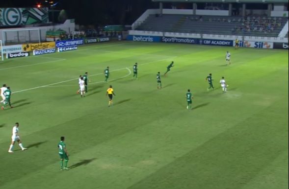 Partida entre Goiás e Palmeiras foi cheia de gols (Foto: Reprodução/ SporTV/ Premiere)