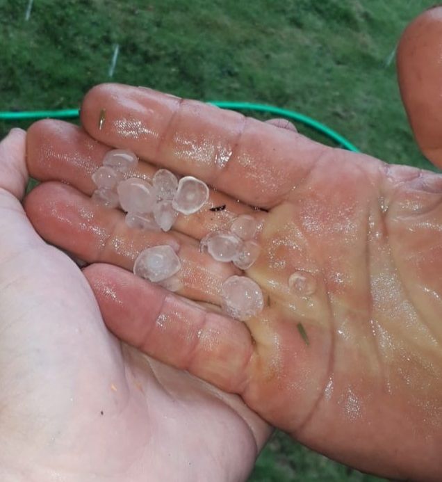 Chuva de granizo em Marilândia (Foto: Divulgação - 28/10/2020)