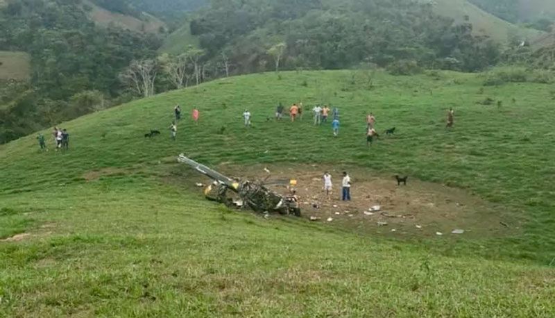 Local onde o helicóptero caiu (Foto: Reprodução / Redes Sociais)