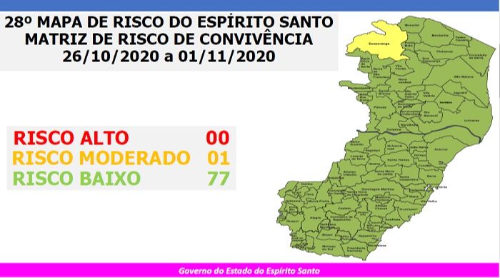 Novo mapa de risco (Foto: Divulgação / Governo do Estado)